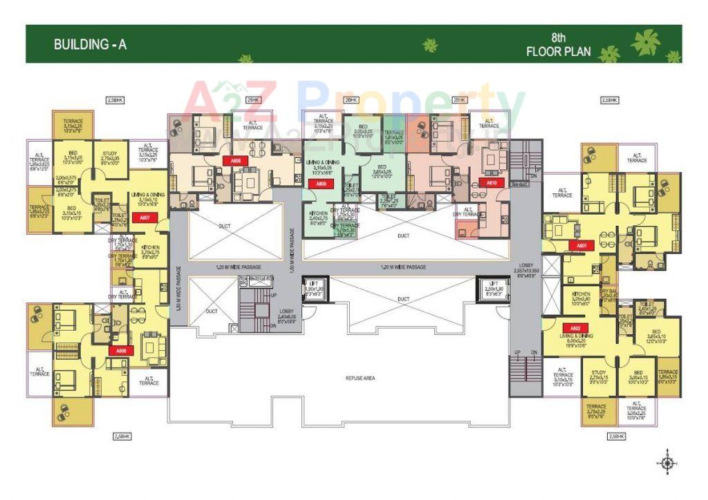 Building A 8th Floor 1024x724 of real estate project Kamalraj Parijat located at Dighi, Pune, Maharashtra