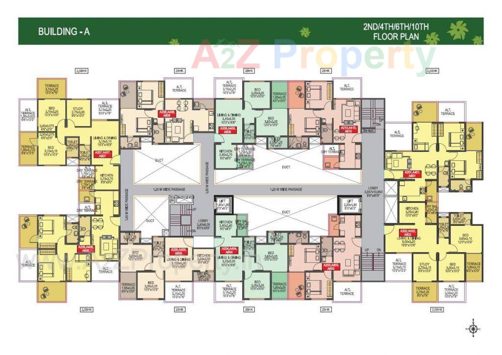 Building A Even Floor 1024x724 of real estate project Kamalraj Parijat located at Dighi, Pune, Maharashtra