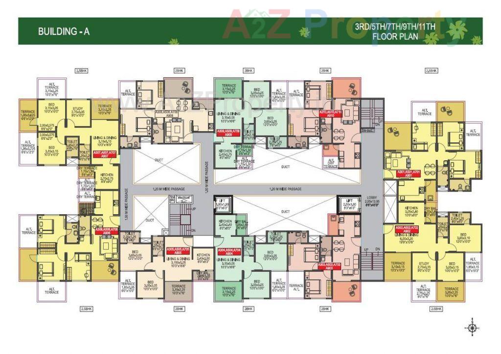 Building A Odd Floor 1024x724 of real estate project Kamalraj Parijat located at Dighi, Pune, Maharashtra