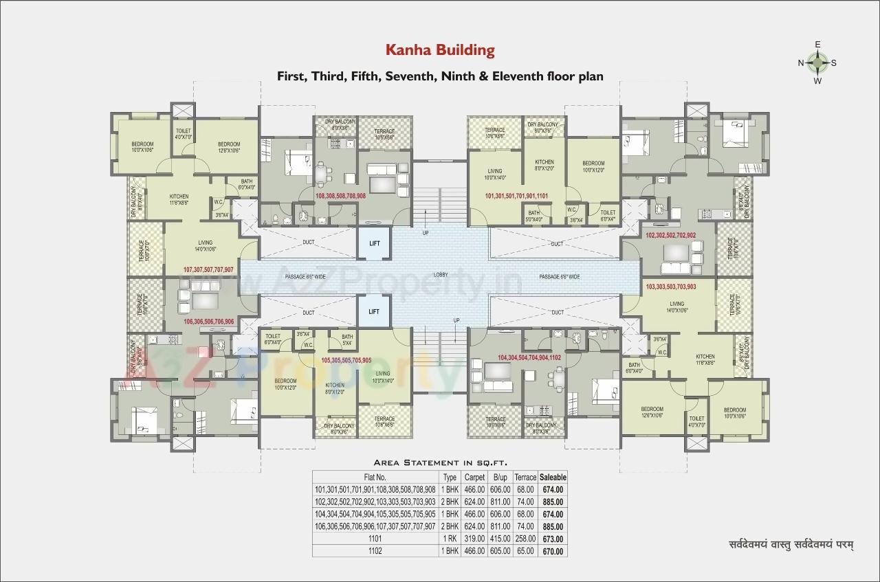 Layout of real estate project Kanha Yashoda located at Narhe, Pune, Maharashtra