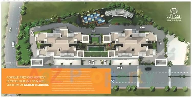 Layout of real estate project Karan Clarissa located at Warje, Pune, Maharashtra