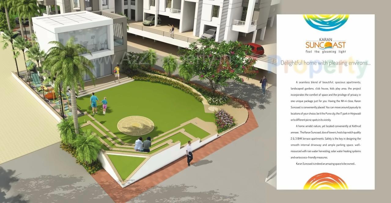 3D Elevation of real estate project Karan Suncoast located at Bavadhan-bk, Pune, Maharashtra