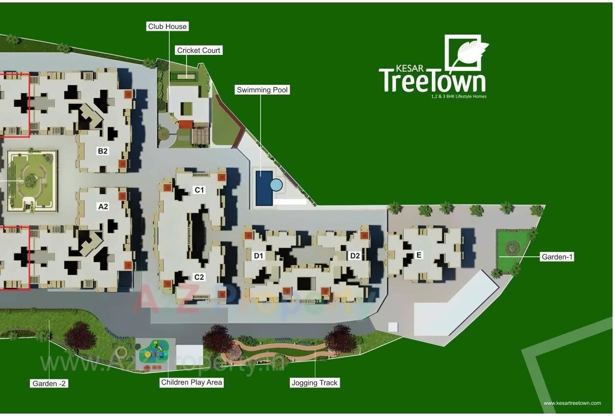 Layout of real estate project Kesar Tree Town located at Pimpri-chinchawad-m-corp, Pune, Maharashtra