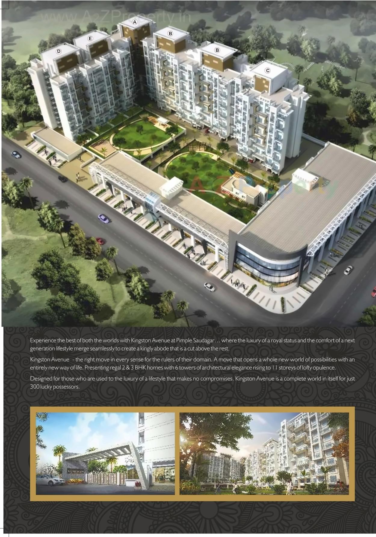 3D Elevation of real estate project Kingstone Avenue located at Pimpale-saudagar, Pune, Maharashtra