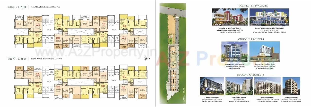 Layout of real estate project Kohinoor Blisspark located at Chakan-ct, Pune, Maharashtra