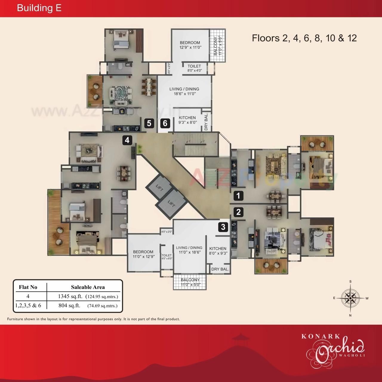 Layout of real estate project Konark Orchid J located at Wagholi, Pune, Maharashtra