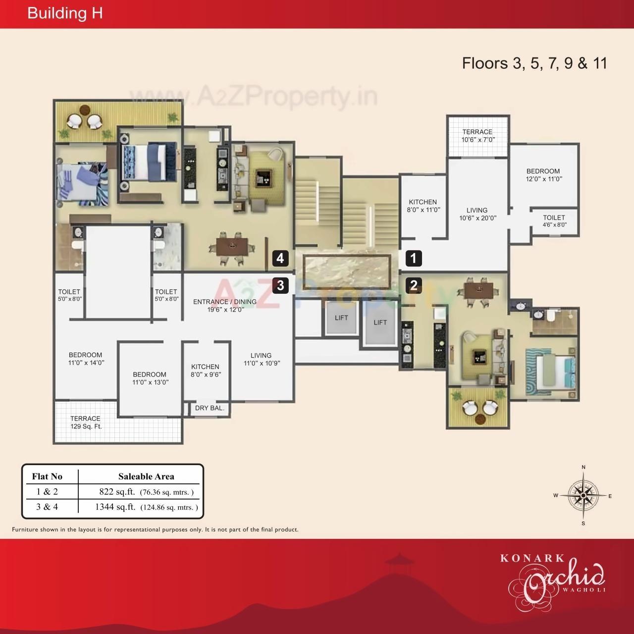 Layout of real estate project Konark Orchid J located at Wagholi, Pune, Maharashtra