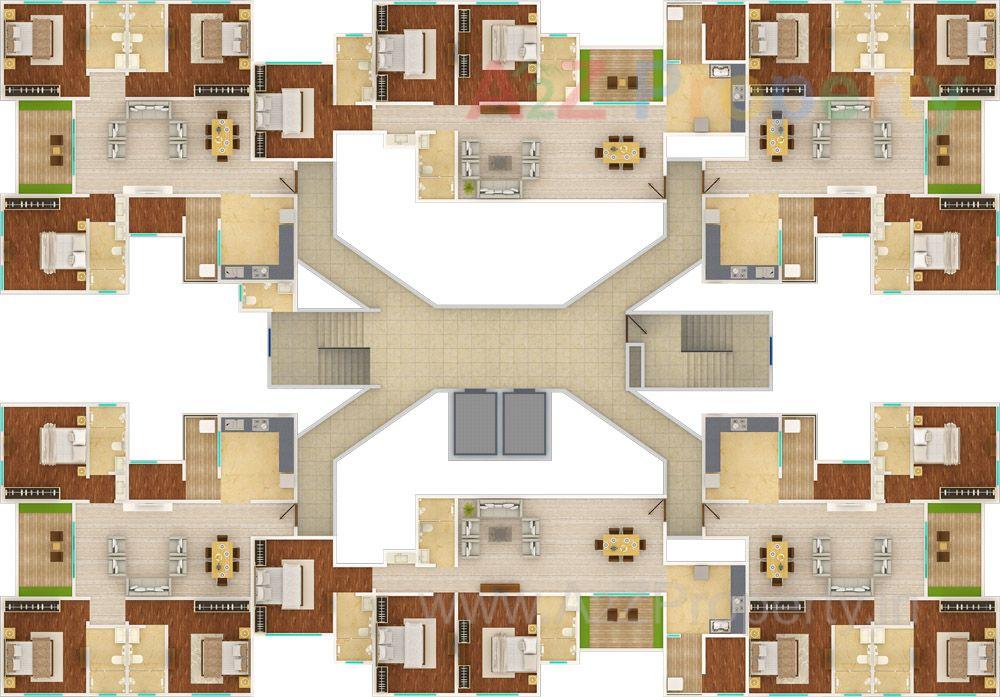 Even Floor Plan of real estate project Konark Riva located at Mundhawa, Pune, Maharashtra