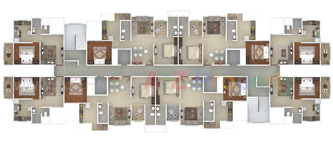 Typical Floor Plans of real estate project Konark Virtue located at Mundhawa, Pune, Maharashtra