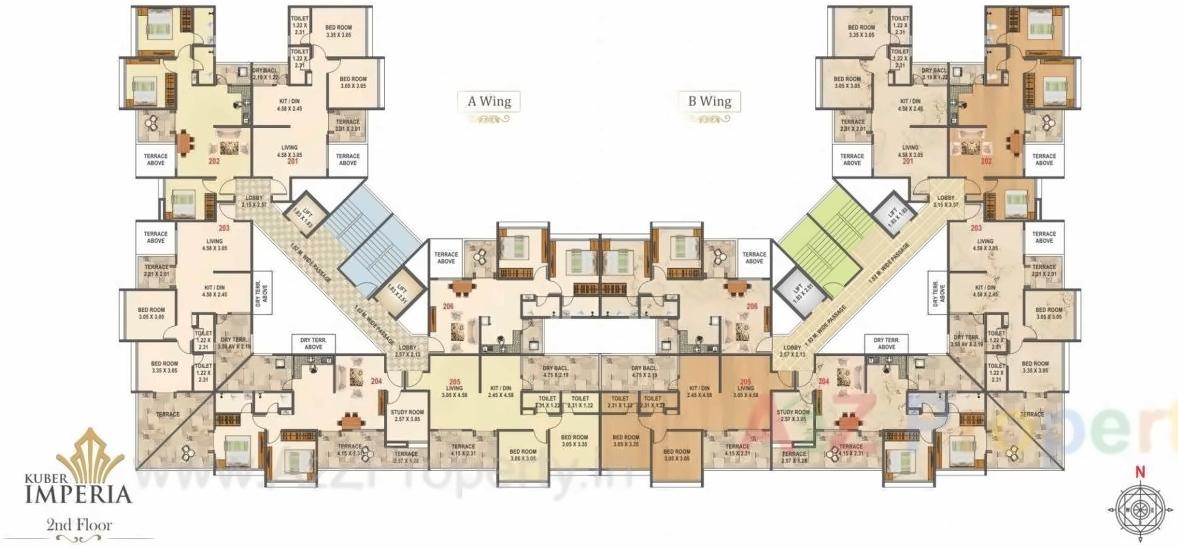 Layout of real estate project Kuber Imperia located at Wakad, Pune, Maharashtra