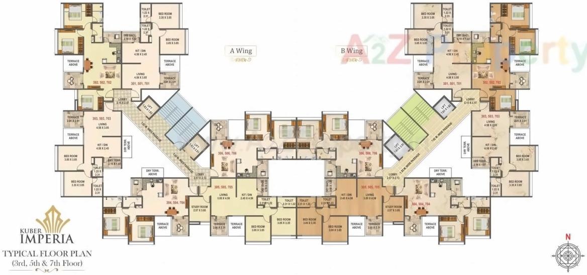 Layout of real estate project Kuber Imperia located at Wakad, Pune, Maharashtra