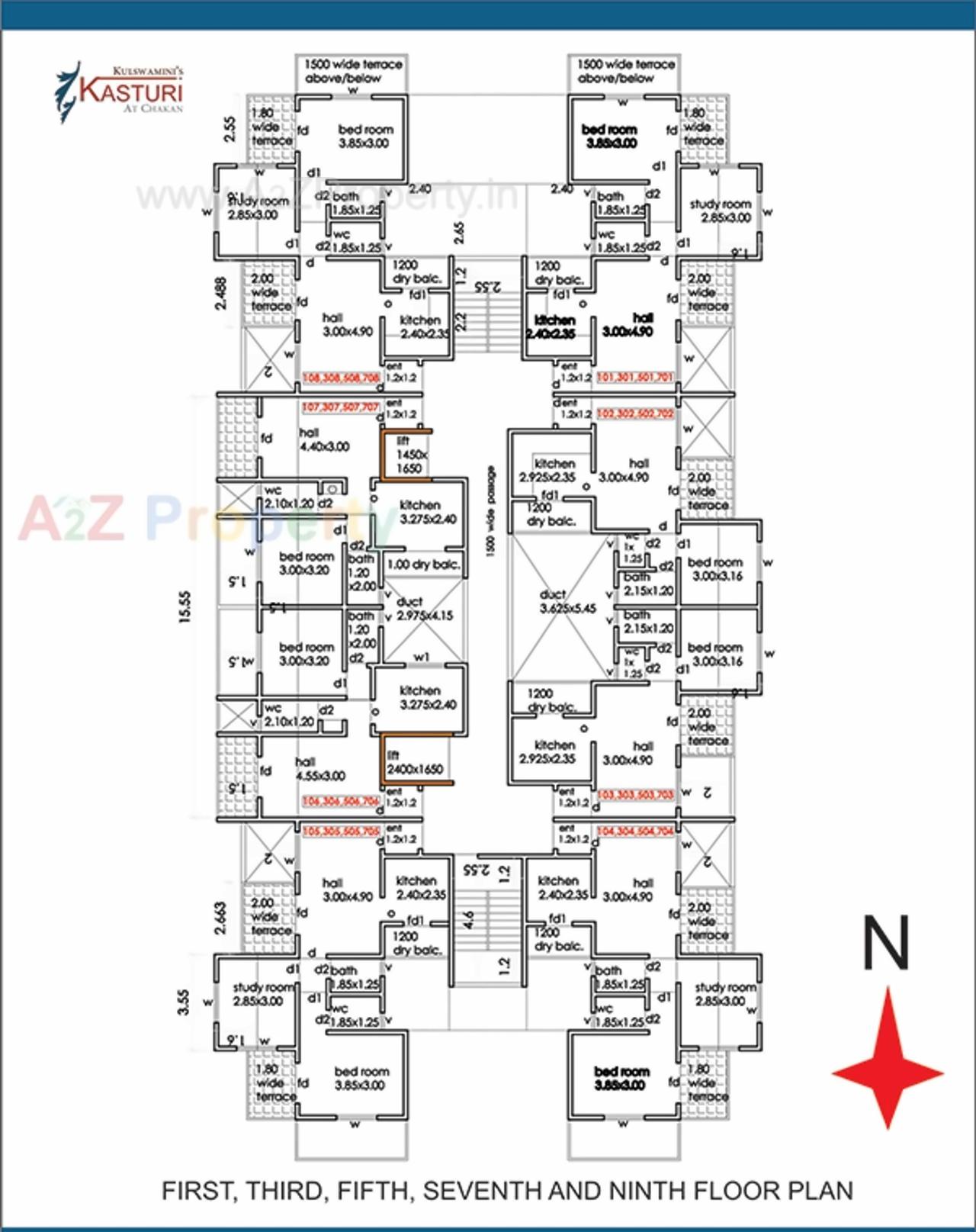 Layout of real estate project Kulswamini Kasturi located at Medankarwadi, Pune, Maharashtra