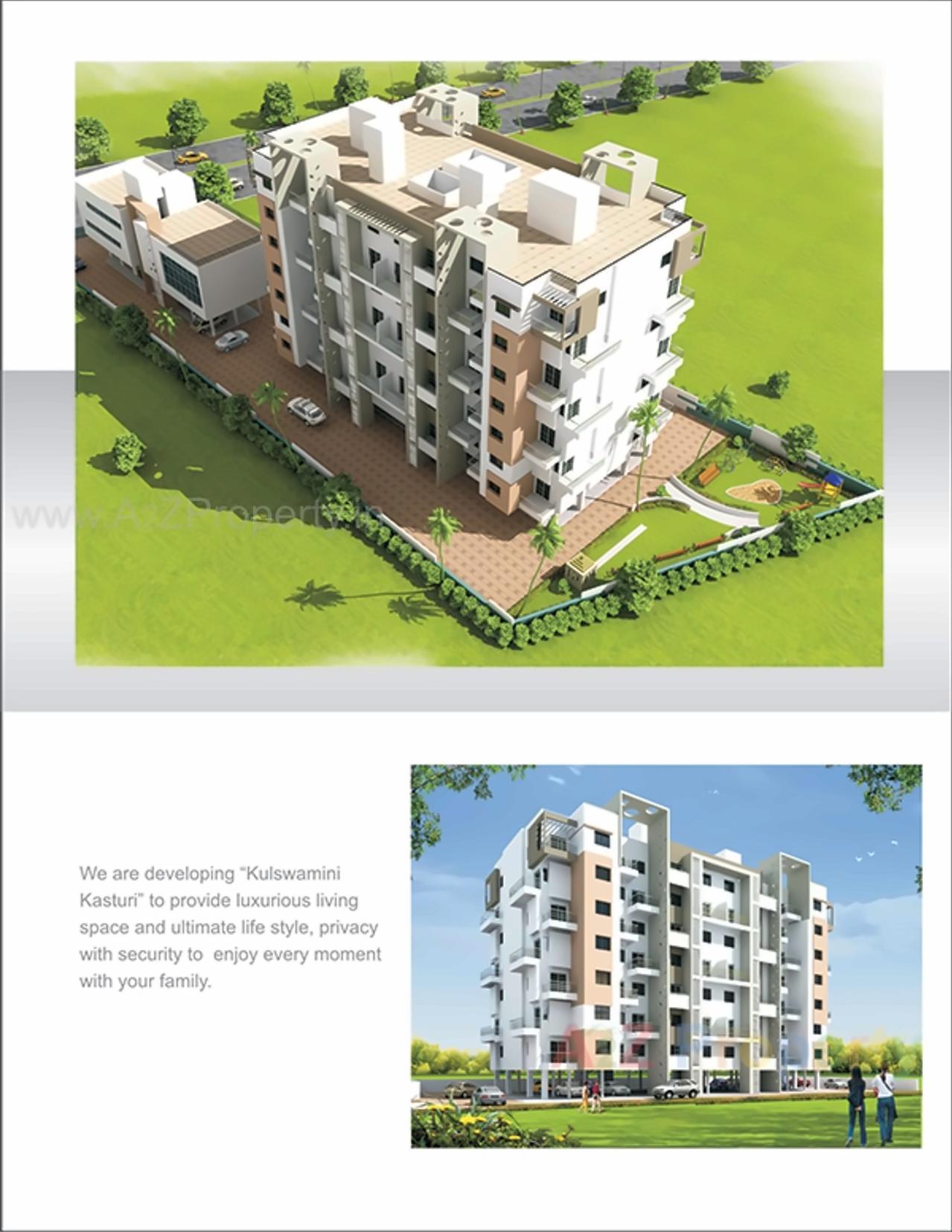 3D Elevation of real estate project Kulswamini Kasturi located at Medankarwadi, Pune, Maharashtra