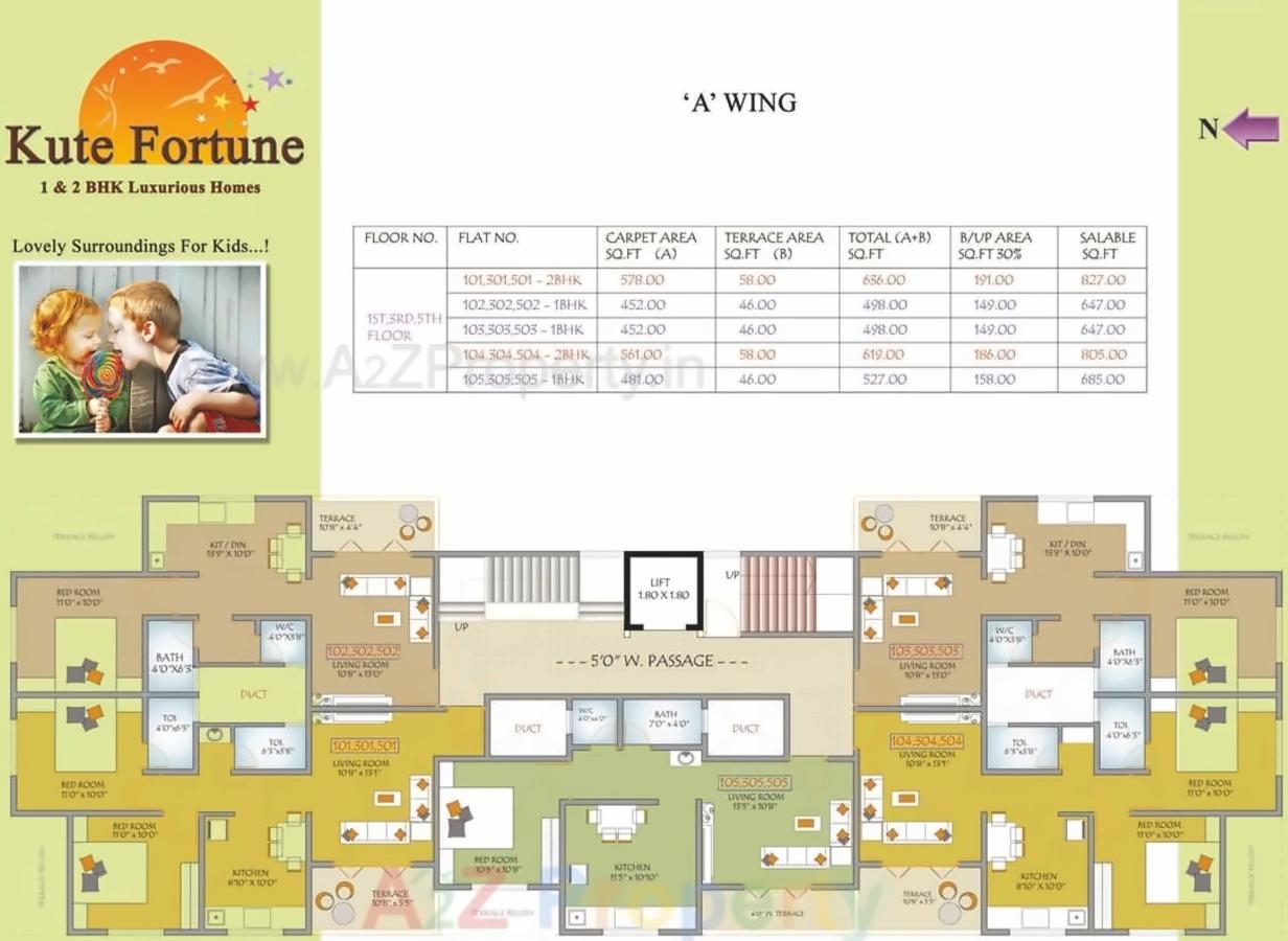Layout of real estate project Kute Fortune located at Pimpri-chinchawad-m-corp, Pune, Maharashtra