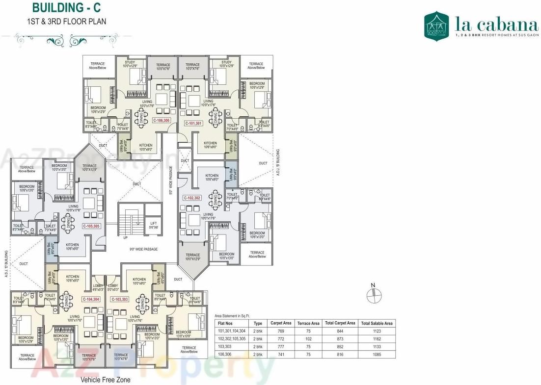 Layout of real estate project La Cabana located at Sus, Pune, Maharashtra
