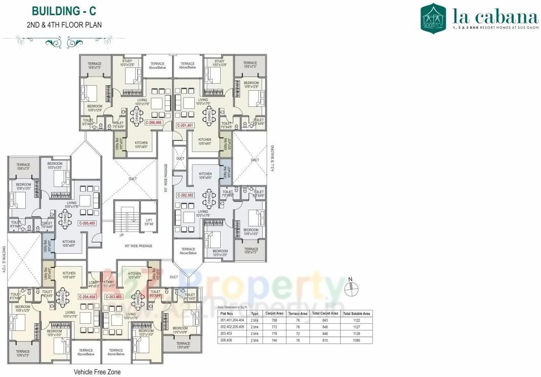 Layout of real estate project La Cabana located at Sus, Pune, Maharashtra
