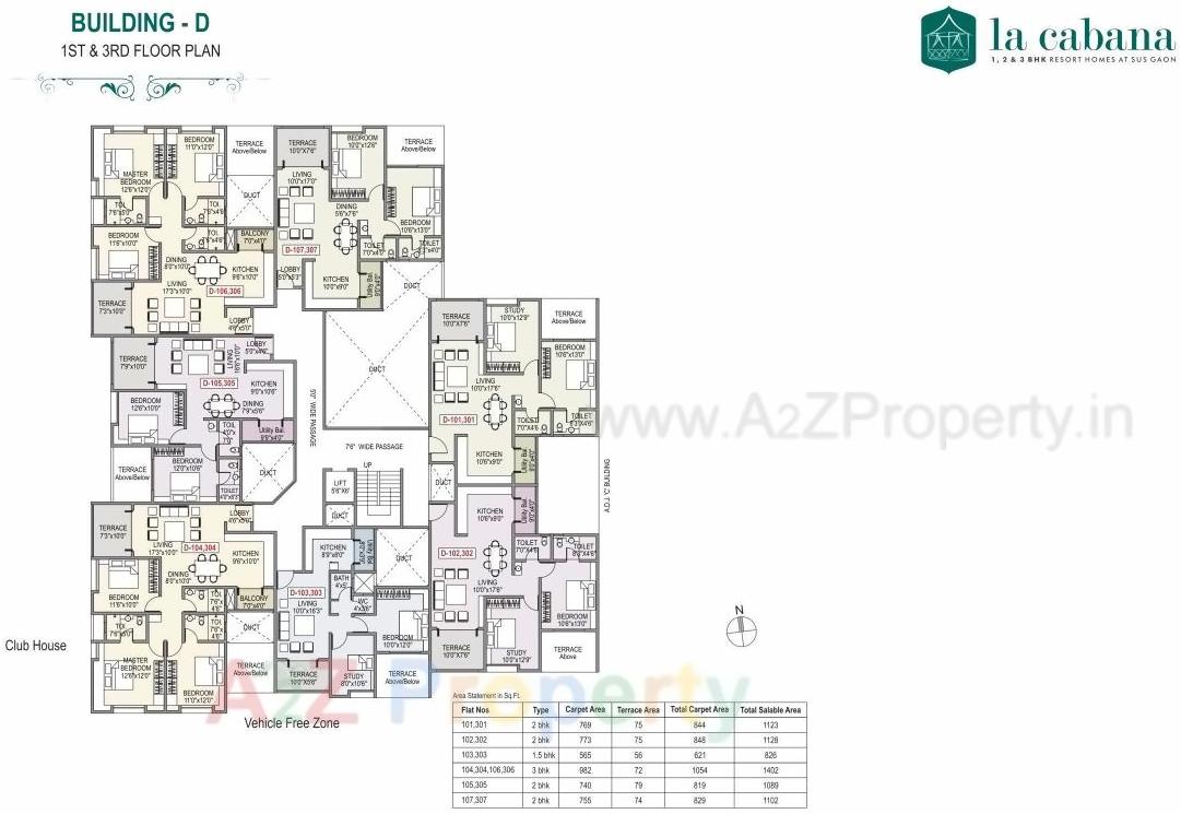 Layout of real estate project La Cabana located at Sus, Pune, Maharashtra
