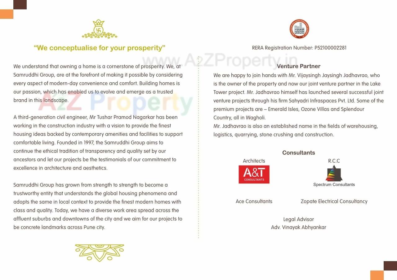  of real estate project Lake Tower located at Wagholi, Pune, Maharashtra