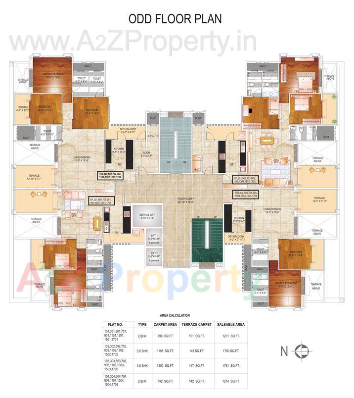 Floor_odd_large of real estate project Le Reve located at Pune-m-corp, Pune, Maharashtra