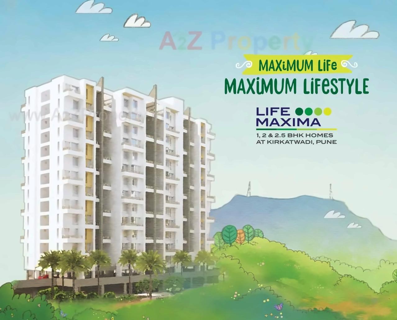 3D Elevation of real estate project Life Maxima located at Kirkatwadi, Pune, Maharashtra