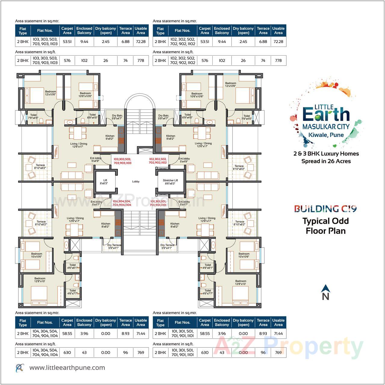 C19 Odd Floor Plan Big of real estate project Little Earth Masulkar City located at Kivale, Pune, Maharashtra