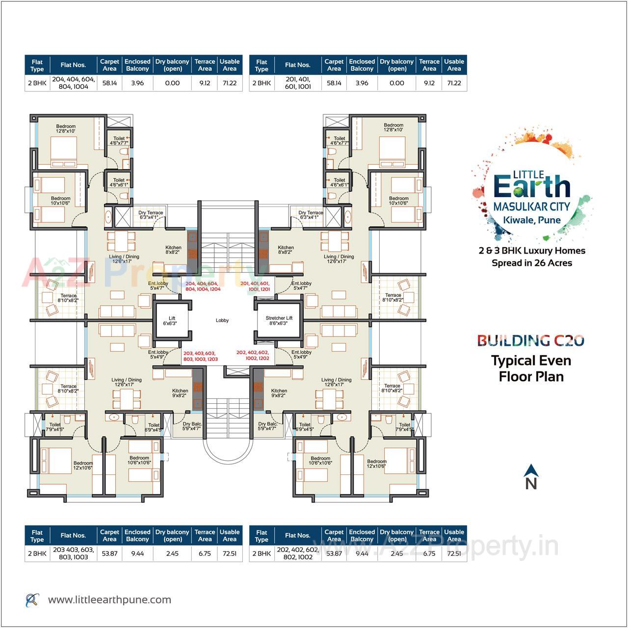 C20 Even Floor Plan Big of real estate project Little Earth Masulkar City located at Kivale, Pune, Maharashtra