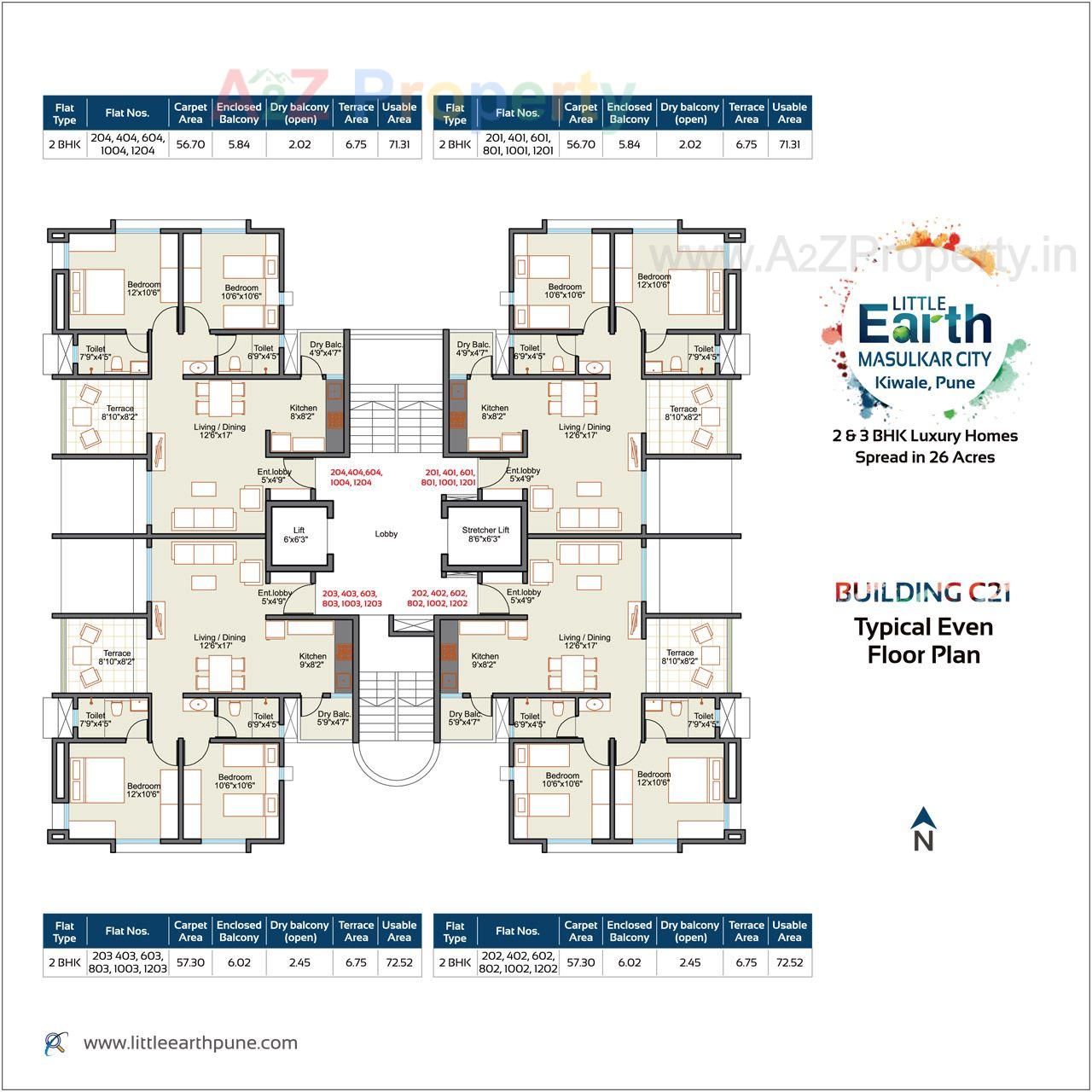 C21 Even Floor Plan Big of real estate project Little Earth Masulkar City located at Kivale, Pune, Maharashtra