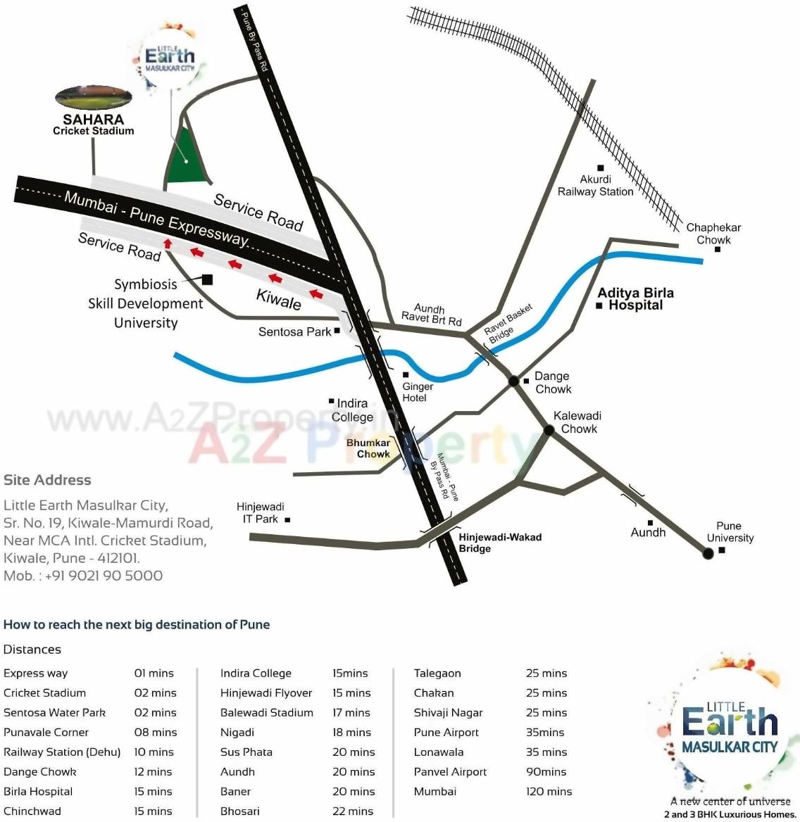 Keyplan of real estate project Little Earth Masulkar City  3 located at Kivale, Pune, Maharashtra