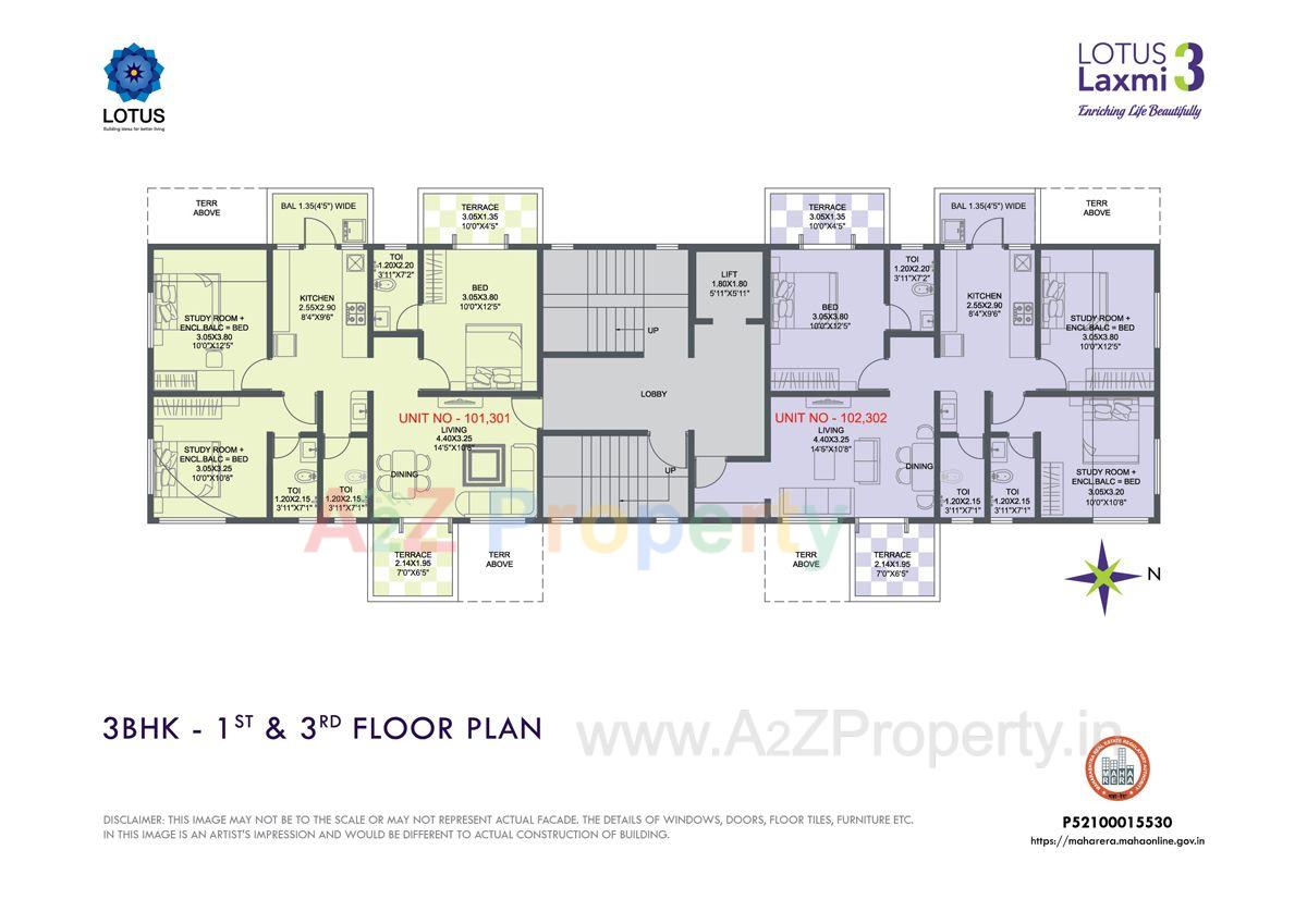 Floor Plan_ Resize 01 of real estate project Lotus Laxmi located at Pimpri-chinchawad-m-corp, Pune, Maharashtra