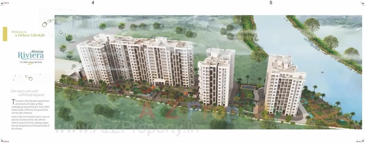 3D Elevation of real estate project Mahalunge Riviera located at Mahalunge, Pune, Maharashtra