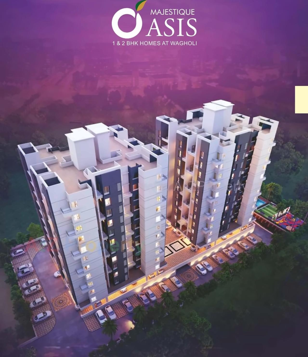 3D Elevation of real estate project Majestique Oasis located at Wagholi, Pune, Maharashtra