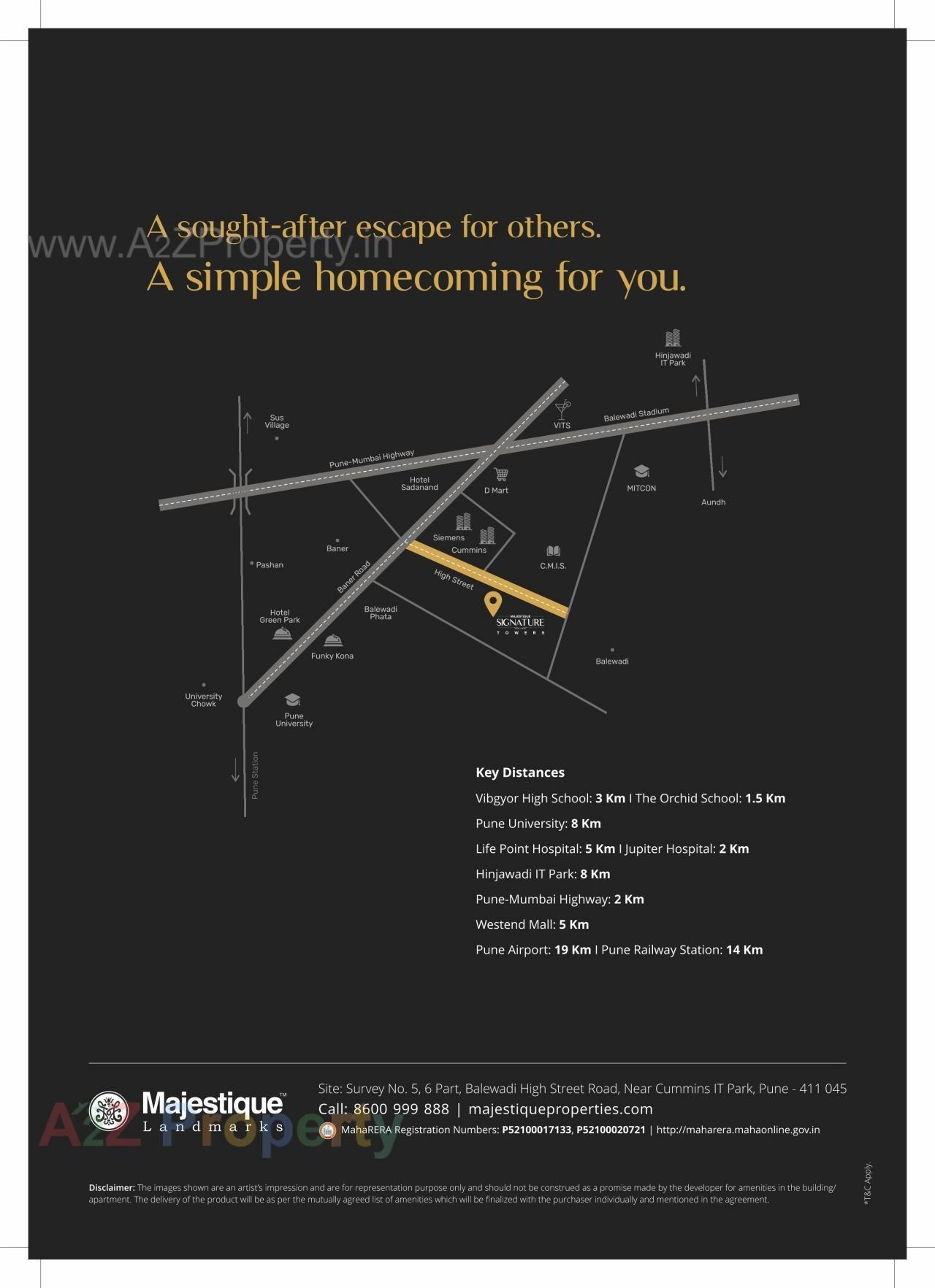 Keyplan of real estate project Majestique Signature Towers  located at Pune-m-corp, Pune, Maharashtra