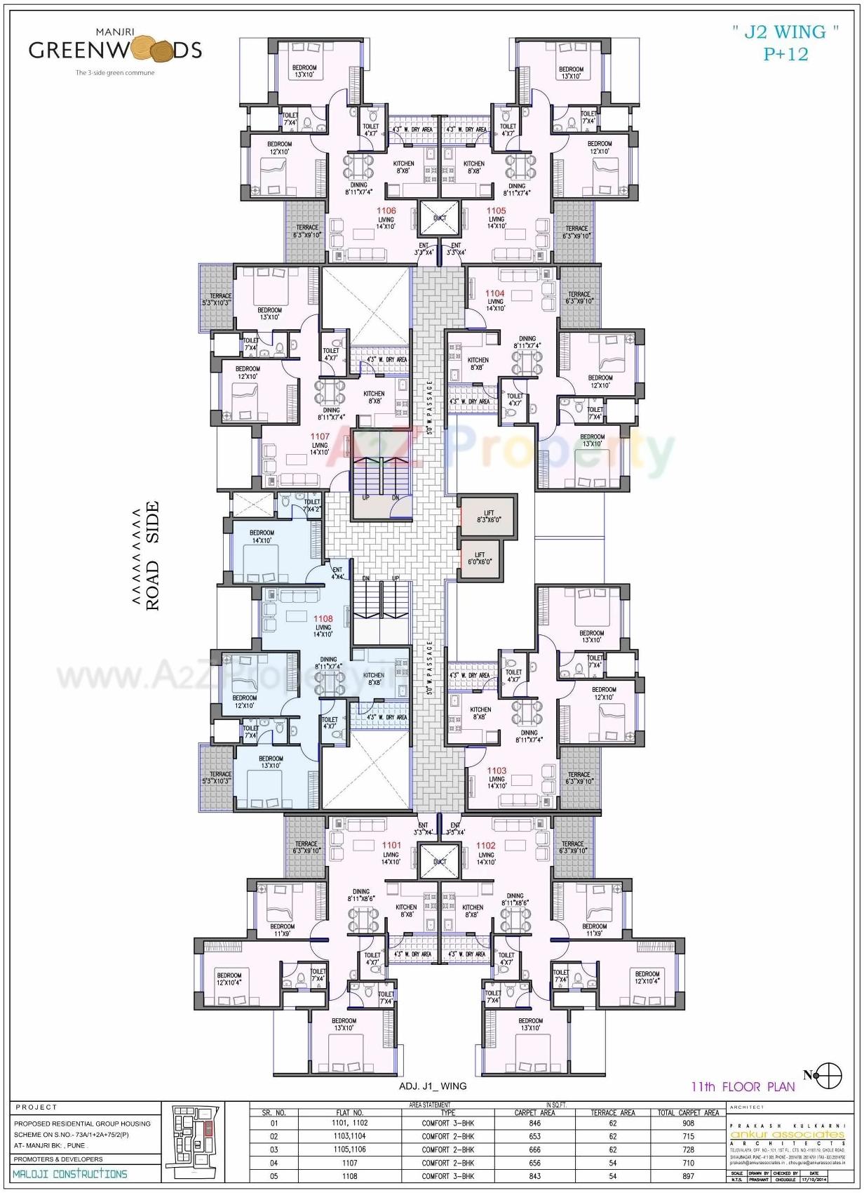 Layout of real estate project Manjri Green Woods located at Manjari-bk, Pune, Maharashtra