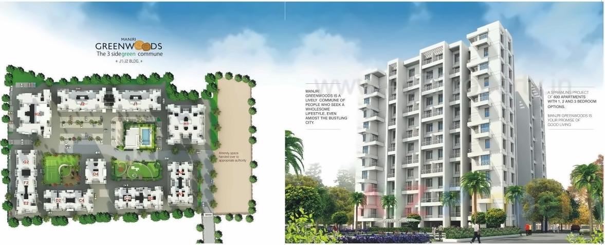 3D Elevation of real estate project Manjri Green Woods located at Manjari-bk, Pune, Maharashtra