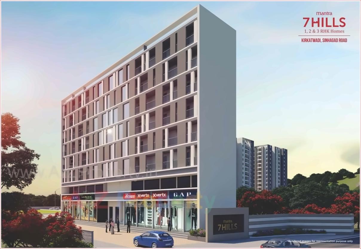 3D Elevation of real estate project Mantra 7 Hills located at Kirkatwadi, Pune, Maharashtra