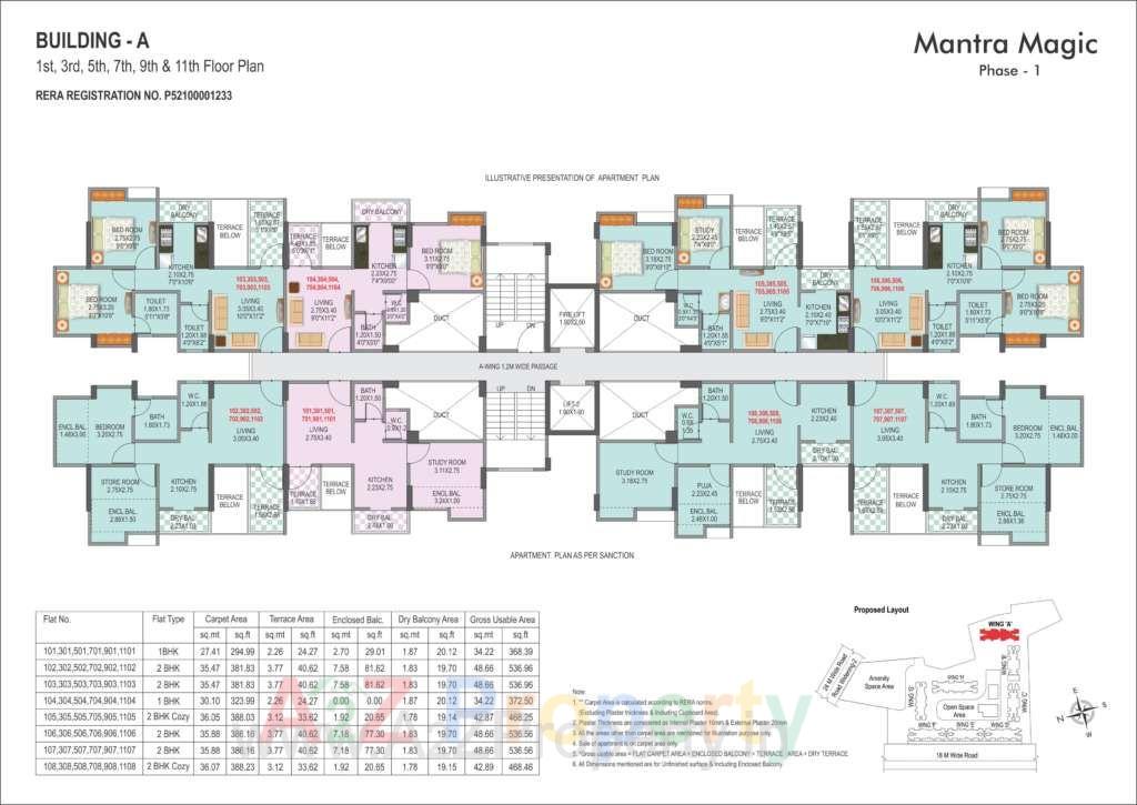 Magic Ab 1 1024x725 of real estate project Mantra Magic Ii located at Chimbali, Pune, Maharashtra