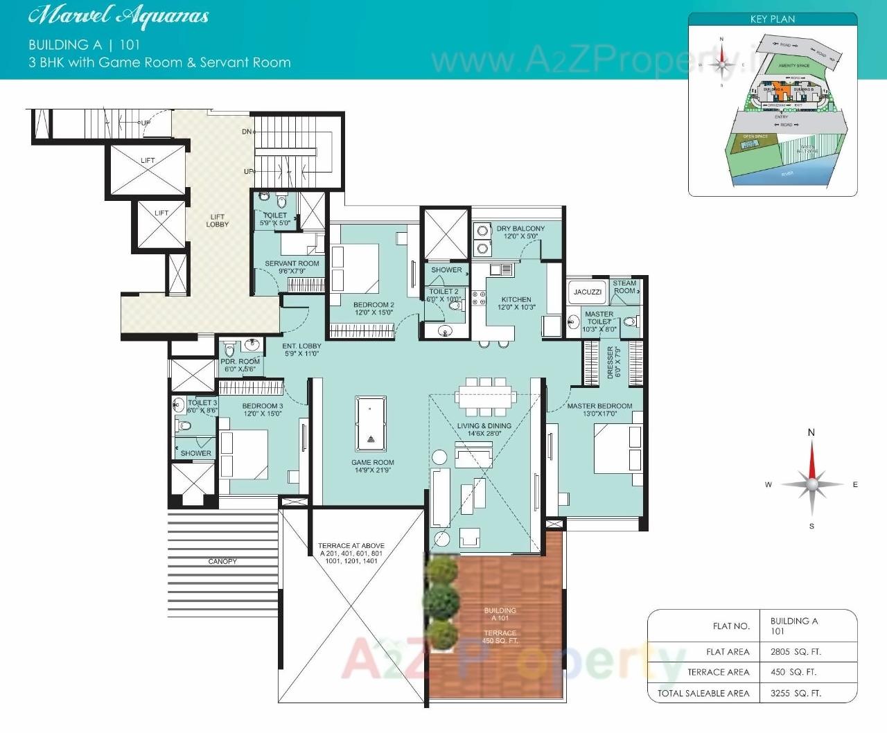 Layout of real estate project Marvel Aquanas located at Kharadi, Pune, Maharashtra