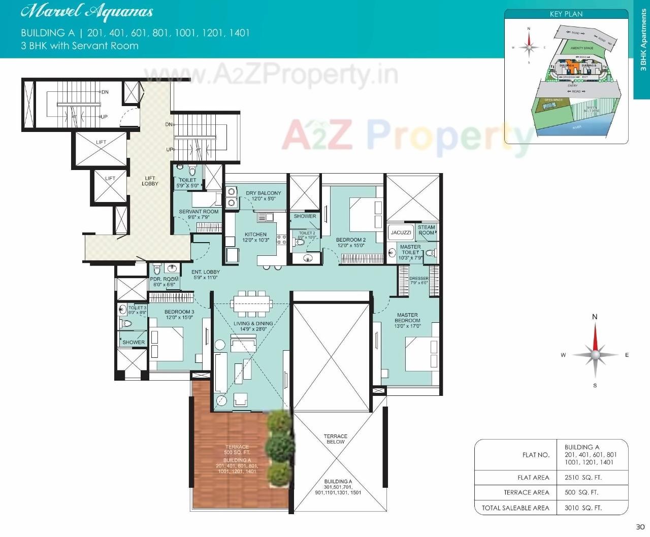 Layout of real estate project Marvel Aquanas located at Kharadi, Pune, Maharashtra