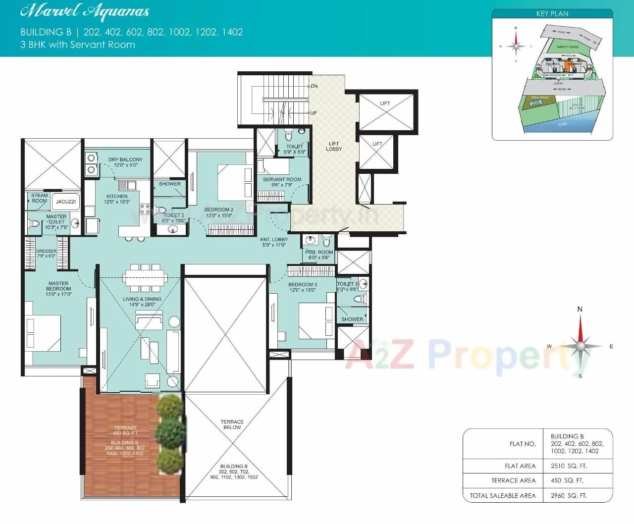 Layout of real estate project Marvel Aquanas located at Kharadi, Pune, Maharashtra
