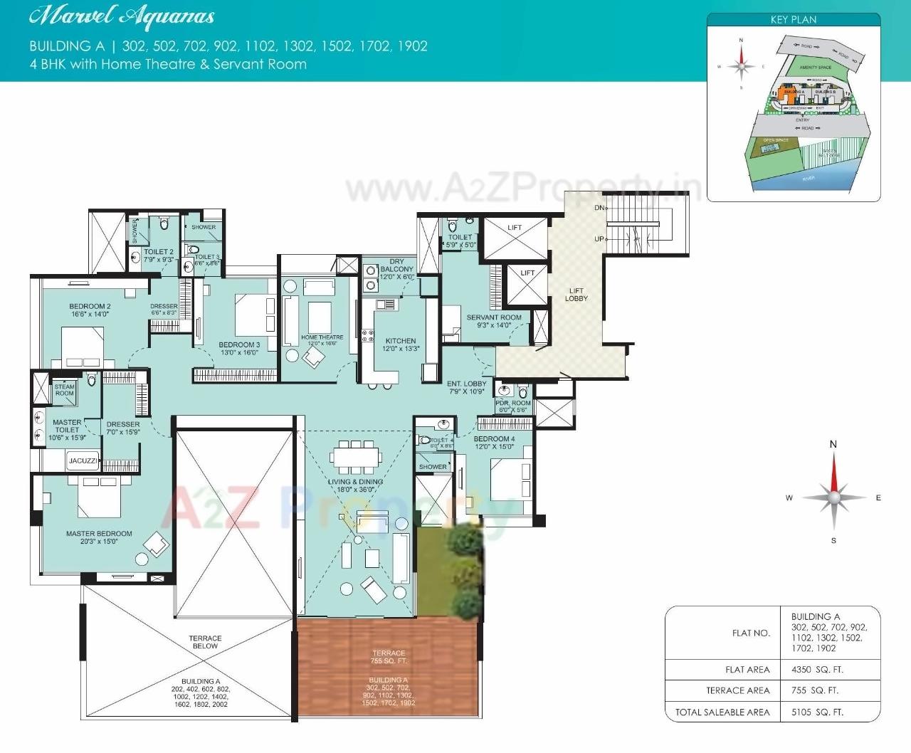 Layout of real estate project Marvel Aquanas located at Kharadi, Pune, Maharashtra