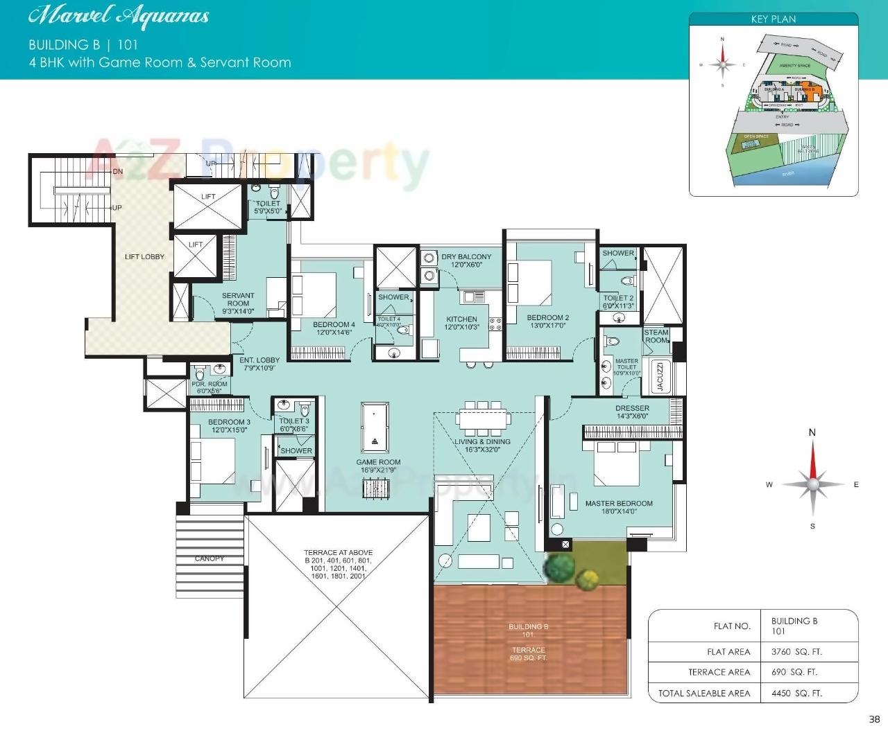 Layout of real estate project Marvel Aquanas located at Kharadi, Pune, Maharashtra