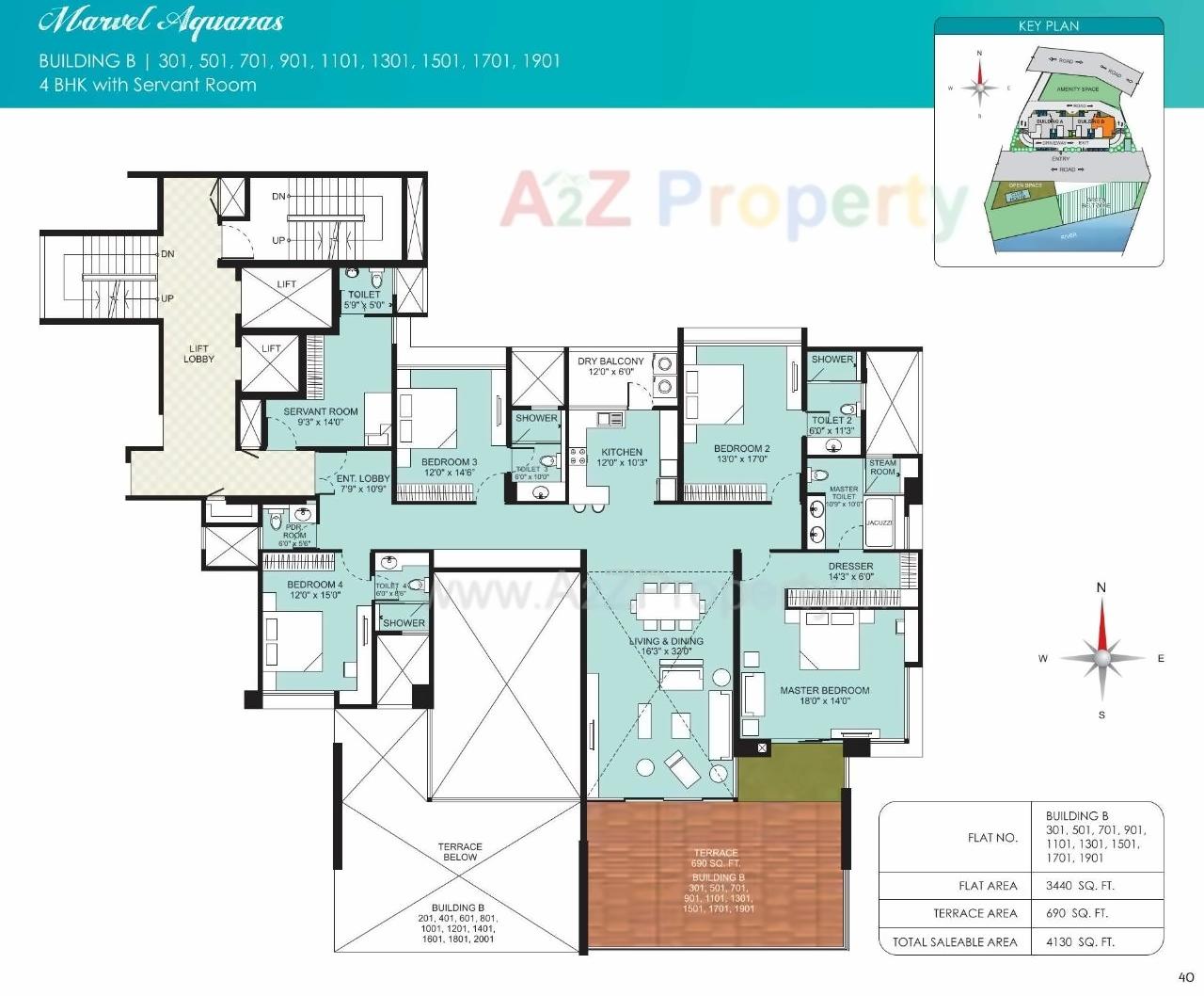 Layout of real estate project Marvel Aquanas located at Kharadi, Pune, Maharashtra
