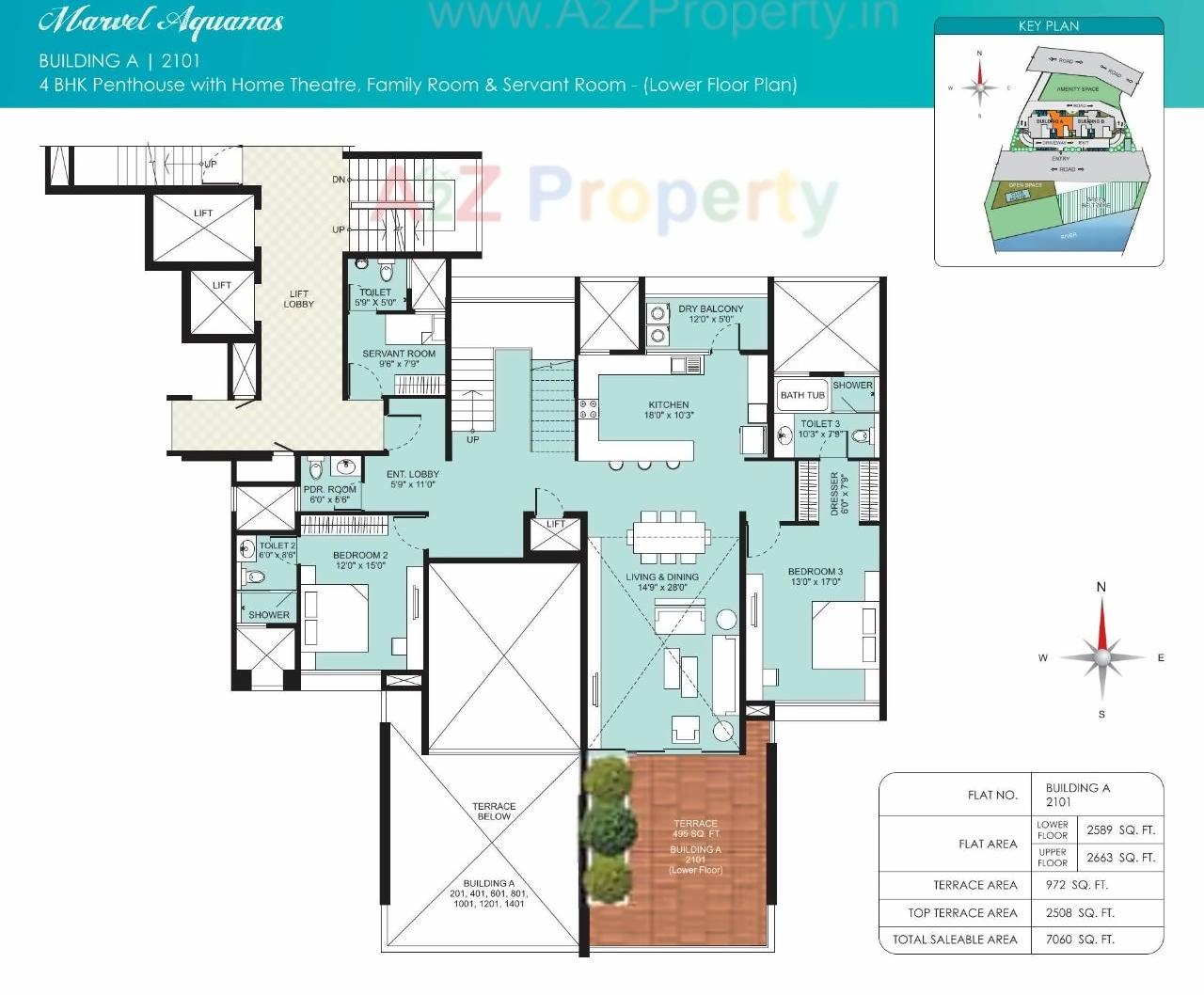Layout of real estate project Marvel Aquanas located at Kharadi, Pune, Maharashtra