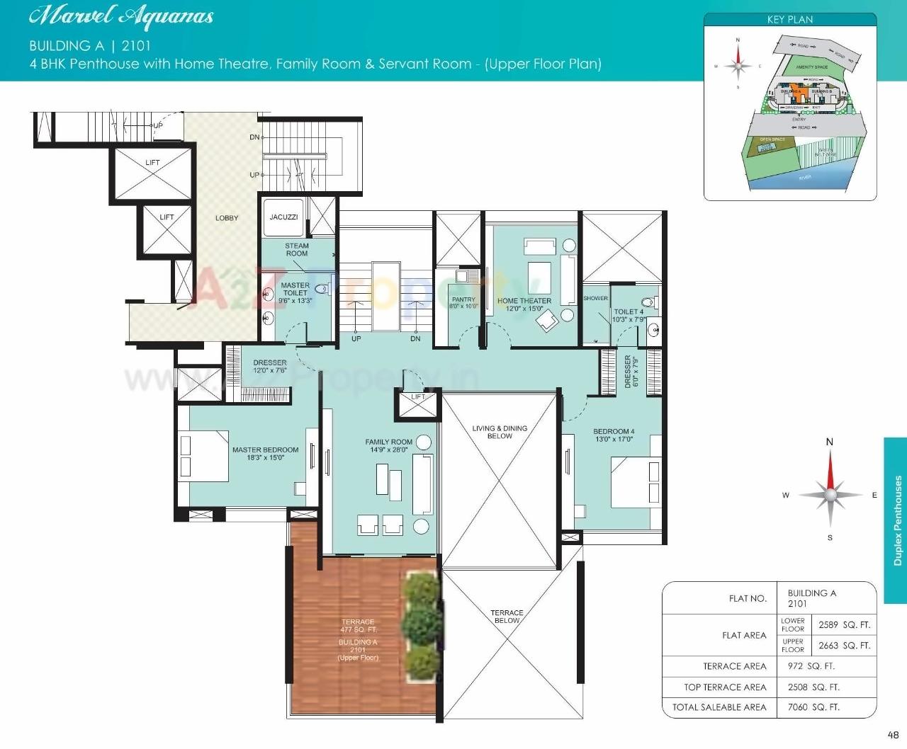 Layout of real estate project Marvel Aquanas located at Kharadi, Pune, Maharashtra
