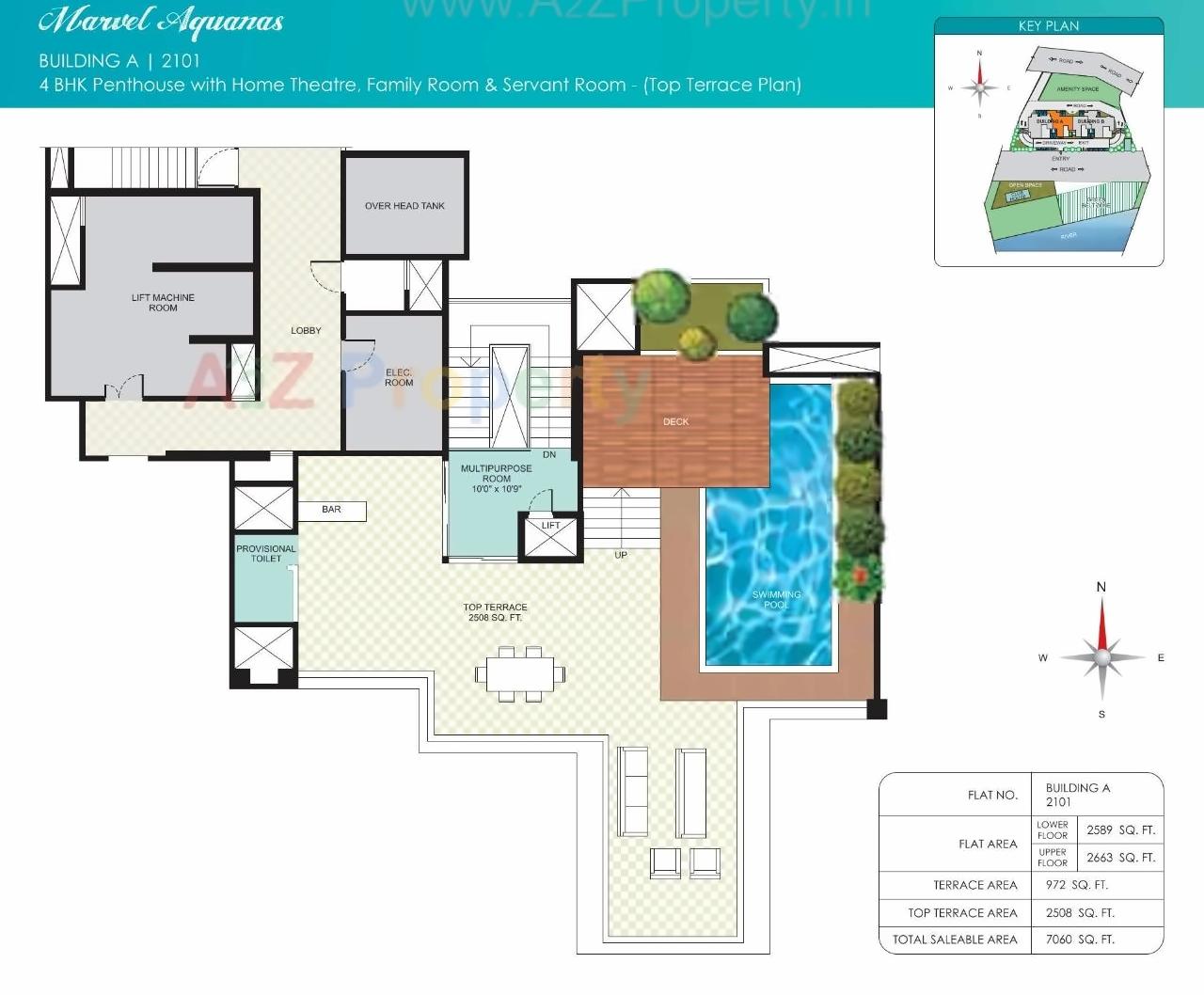 Layout of real estate project Marvel Aquanas located at Kharadi, Pune, Maharashtra
