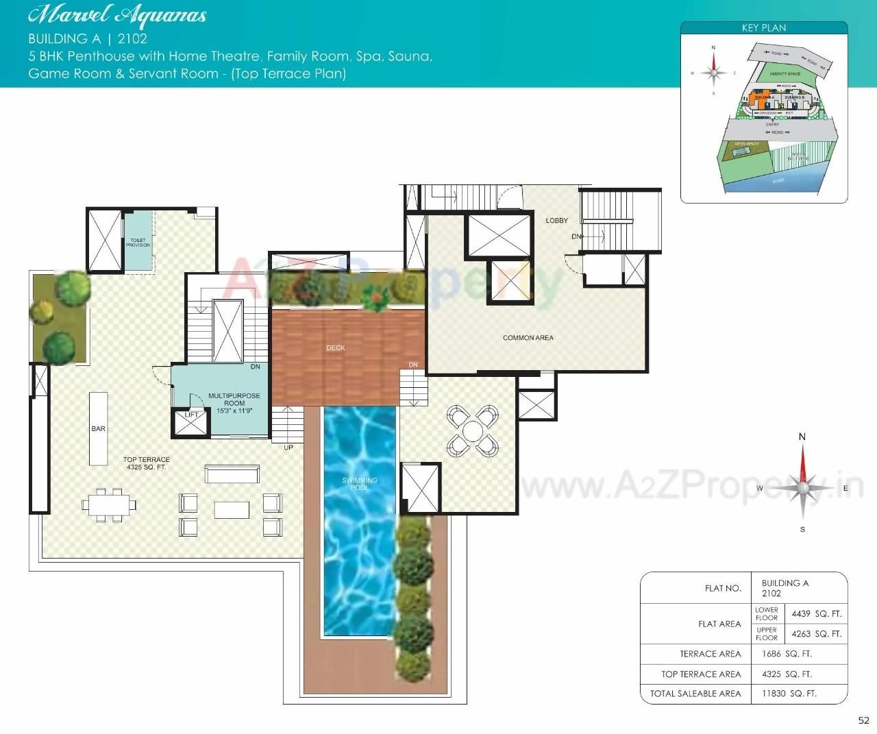 Layout of real estate project Marvel Aquanas located at Kharadi, Pune, Maharashtra