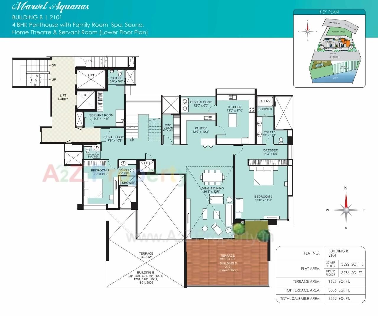 Layout of real estate project Marvel Aquanas located at Kharadi, Pune, Maharashtra