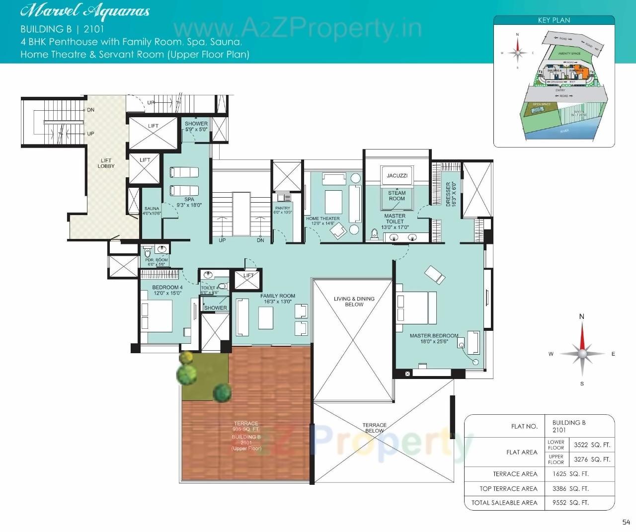 Layout of real estate project Marvel Aquanas located at Kharadi, Pune, Maharashtra
