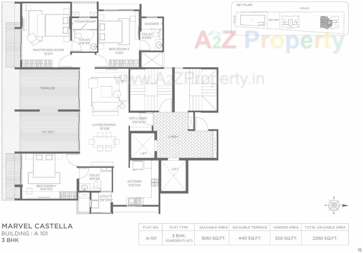 Layout of real estate project Marvel Castella A located at Pune-m-corp, Pune, Maharashtra