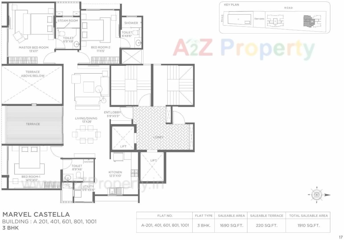 Layout of real estate project Marvel Castella A located at Pune-m-corp, Pune, Maharashtra